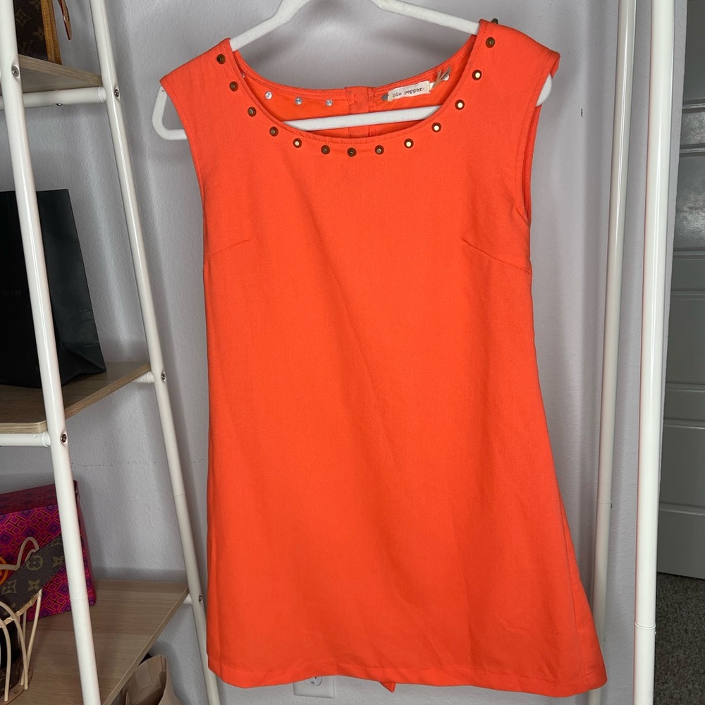 Dress with stud buttons orange game day Oklahoma Stat